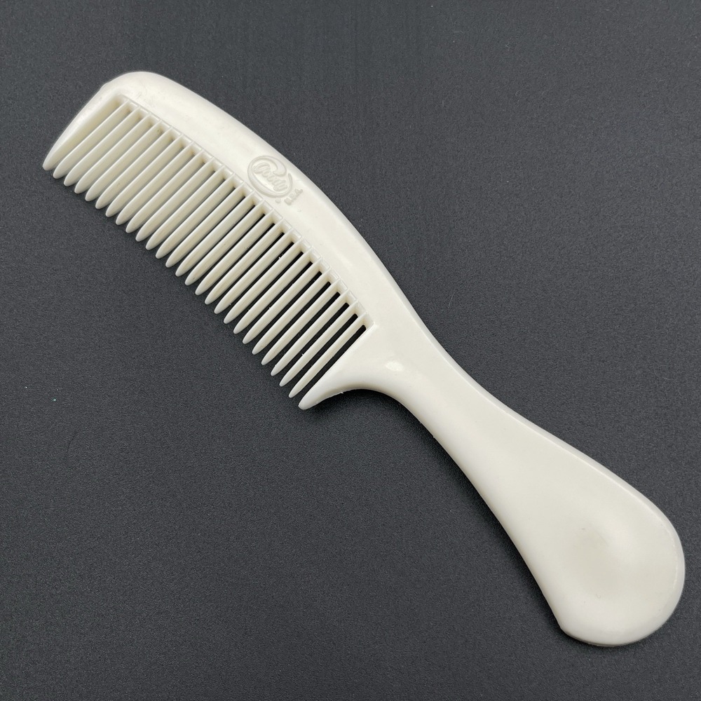 Goody Vintage White Handled Dresser Comb USA Ivory Unbreakable Retro